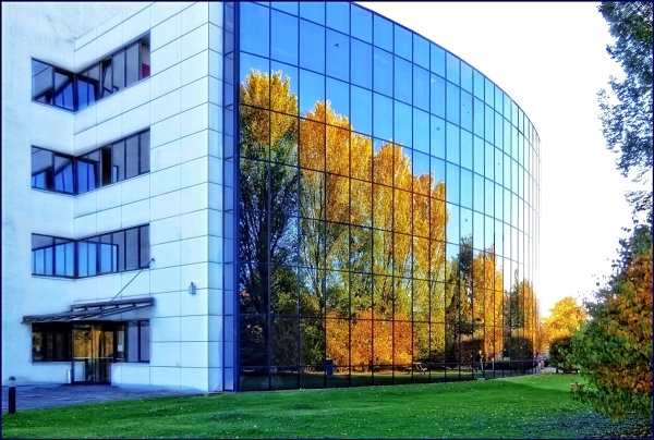 Spiegelfassade im Herbst