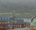 Friedhof auf Grönland in Nebel