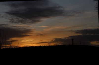 Am Ende gab es dann noch einen schönen Blick zum Turm zurück kurz vor Sonnenuntergang