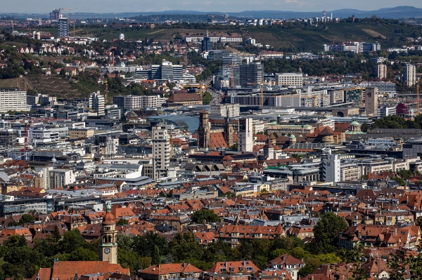 Von oben hat man einen herrlichen Blick auf die Stuttgarter Innenstadt
